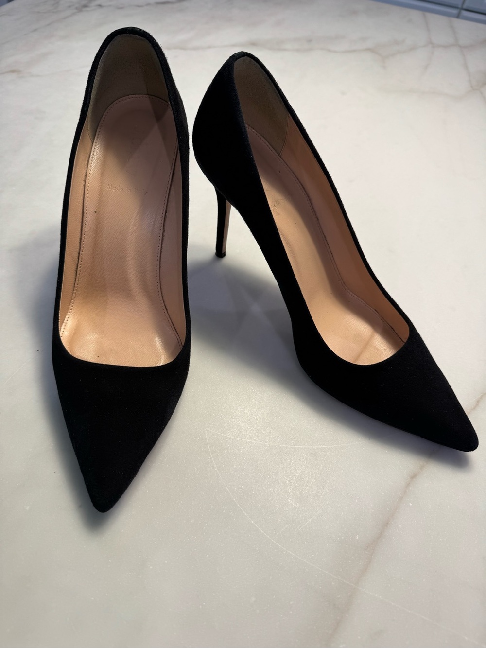 J. Crew Black Pointed Toe Suede Stiletto Pumps